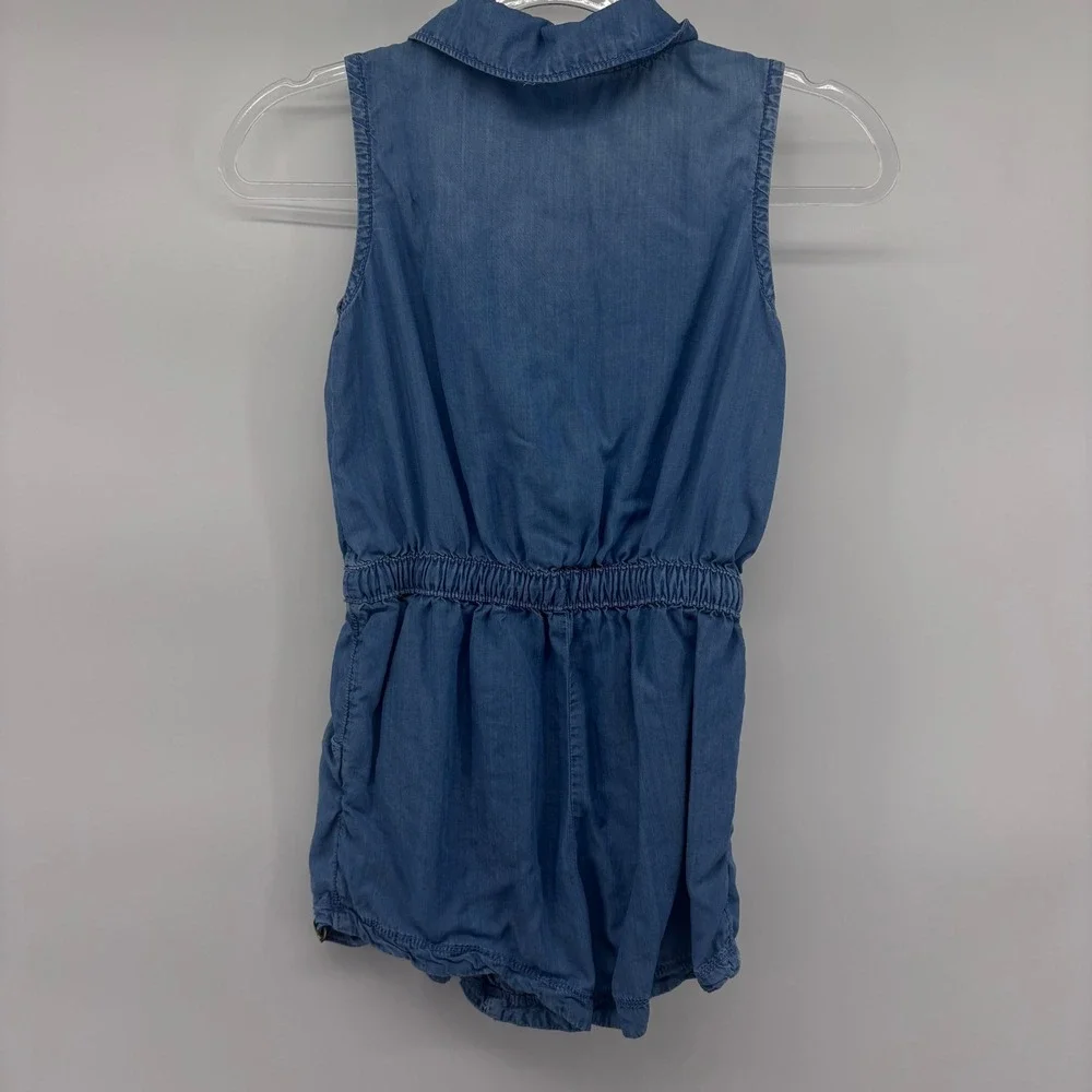 Pac-Man JUSTICE Girls Romper‎ Kids Denim Blue Sleeveless Size 12/14